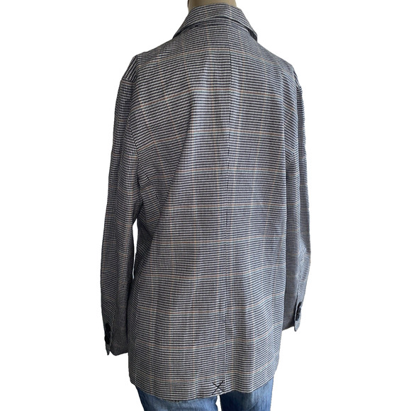 Cupcakes & Cashmere Blazer Multi Houndstooth Check Plaid Jacket Size Large NWT - Picture 4 of 11